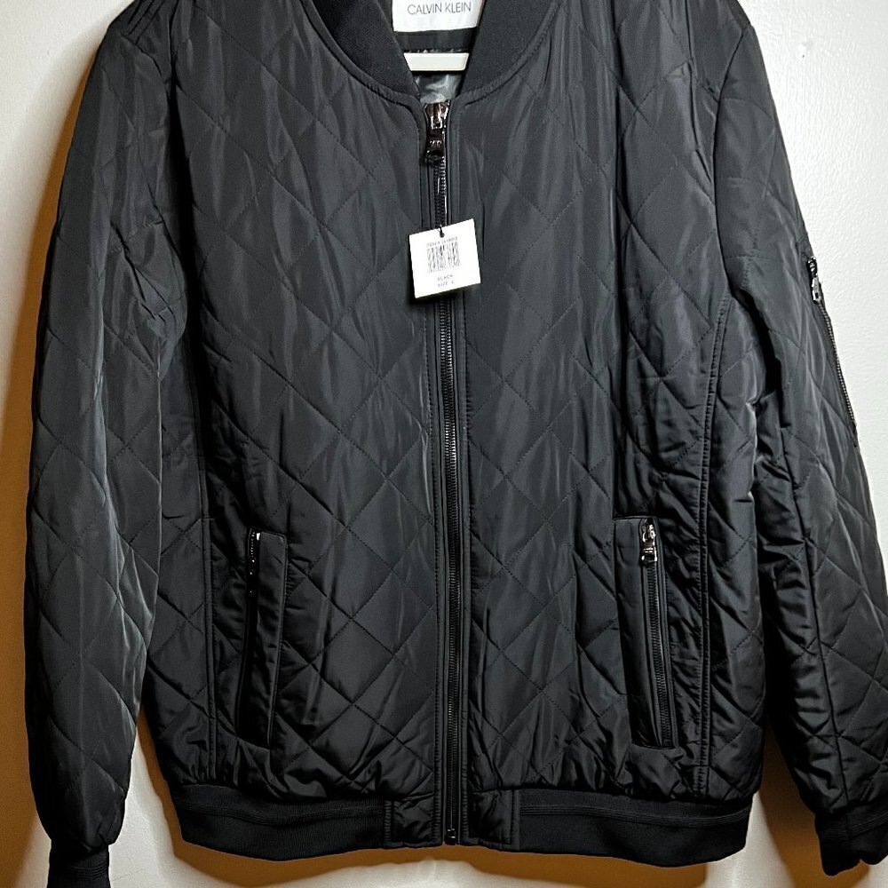 Calvin Klein Quilted Baseball Bomber Jacket Size L